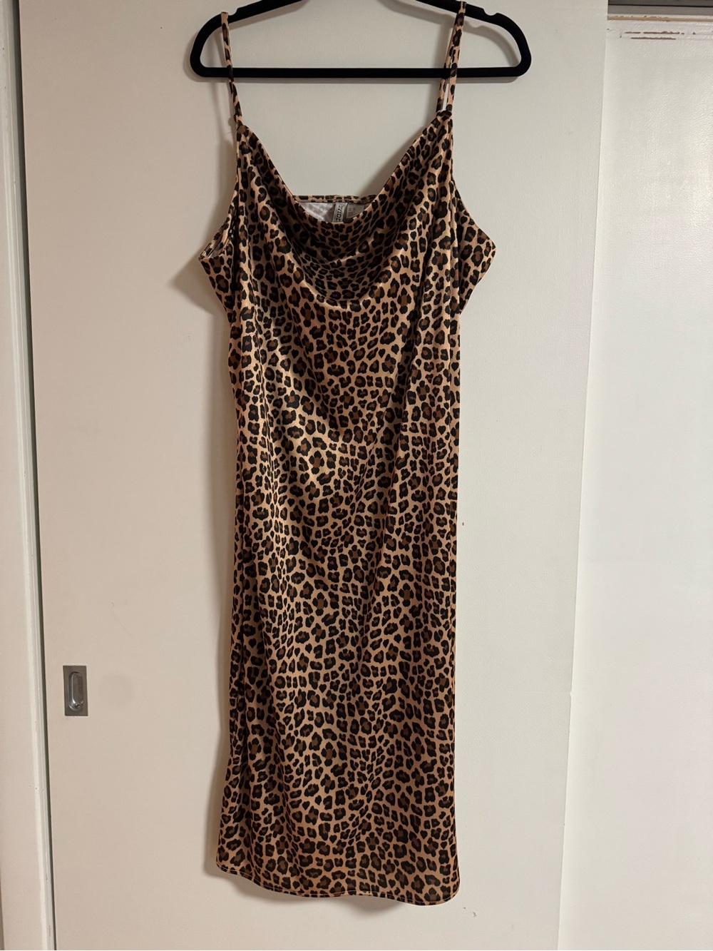 H&M Leopard Print Midi Slip Dress